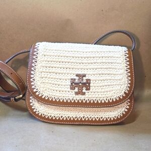 Tory Burch Cream and Brown Crossbody Bag